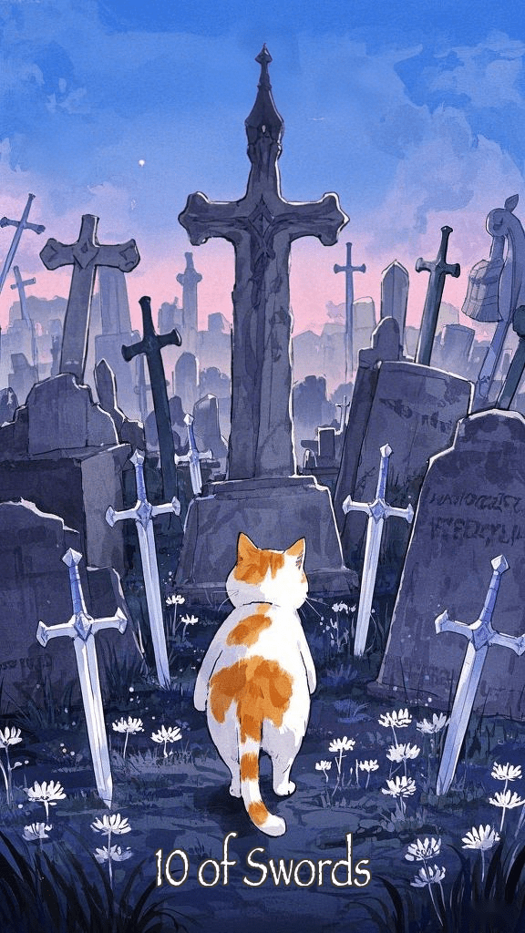 10 of Swords tarot card