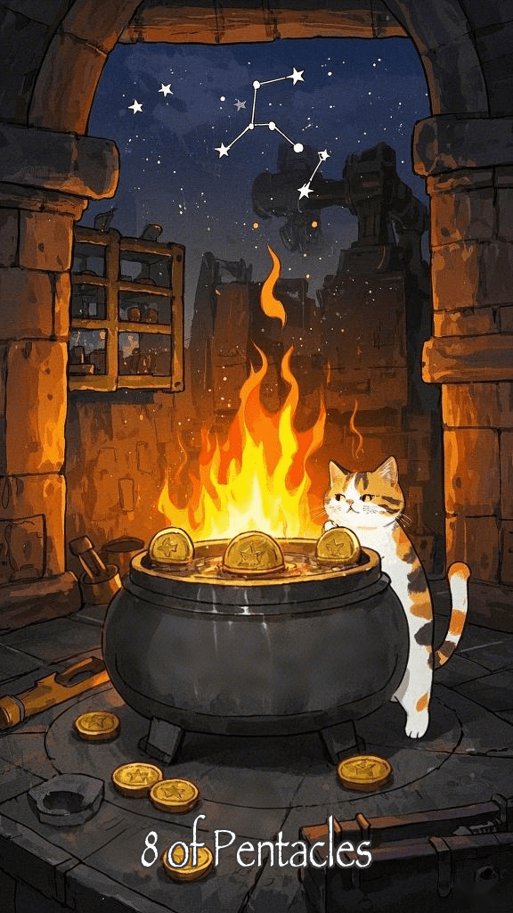 8 of Pentacles tarot card