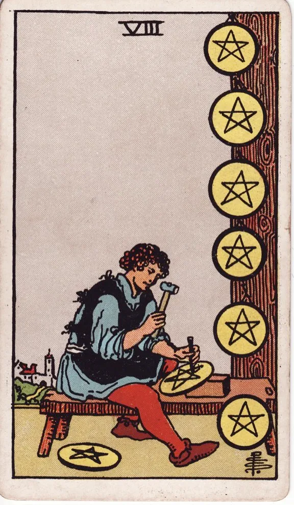 8 of Pentacles tarot card