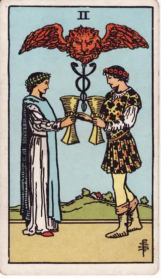 2 of Cups tarot card
