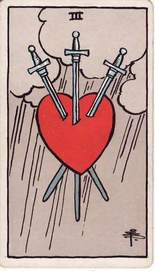 3 of Swords tarot card