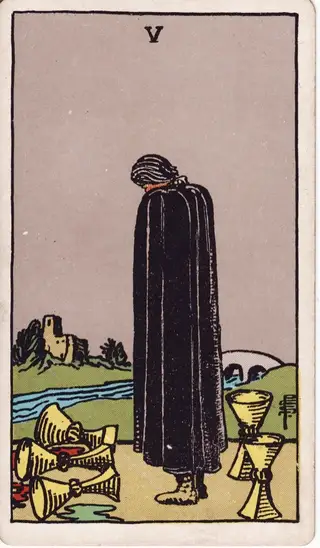 5 of Cups tarot card