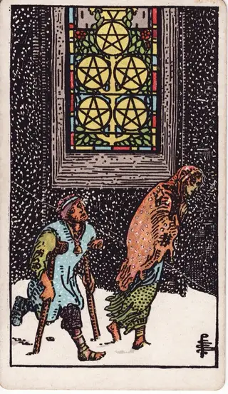 5 of Pentacles tarot card