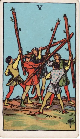 5 of Wands tarot card
